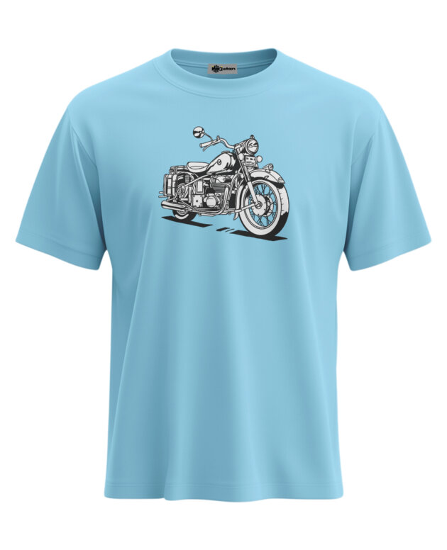 Monochrome Motorcycle - S, Cyan